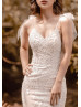 Spaghetti Straps Beaded Ivory Lace Tulle Wedding Dress Spaghetti Straps Beaded Ivory Lace Tulle Wedding Dress